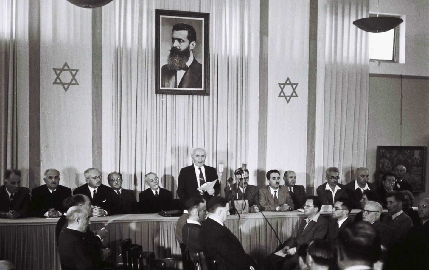 The Declaration of Independence of Israel on May 14, 1948